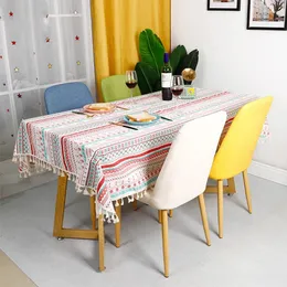 Nappe de Table de Style ethnique bohémien, couverture en coton et lin lavable pour la maison, décoration de salle à manger pour fête de mariage