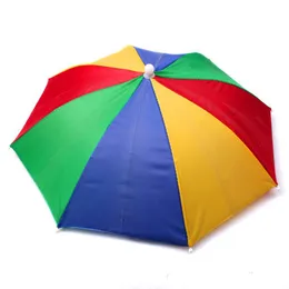 Outdoor Rainbow Watermelon Kolny bar parasolowy Parasol Lekki słoneczny parasolowy parasol Głowa noszenie parasolowego paska parasolowego