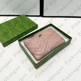 Pink Sugao Designer Card Card Card حامل عملة محفظة حقائب اليد القابض الفاخرة أعلى جودة حقيبة جلدية من جلد الغنم حقيبة تسوق 2Color مع Box Chaoka24011265