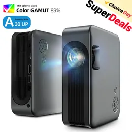 AUN A30 Uppgraderad Portable Projector LED Homeater Projector Mini Cinema Smart TV Beamer Support 1080p Full HD Movie Play 240112