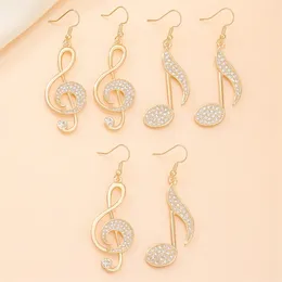 Stud Earrings 1Pair Exquisite Note For Women Originality Asymmetric Inlaid Zircon Rhinestone Shiny Fashion Fine Jewelry