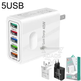 5USB Multi-Port Murs Adapter UE/USA/UK Adaptowany 3.1A TELEFON LAPTOP TELEPORES USB Interfejs na smartfel iPhone Samsung