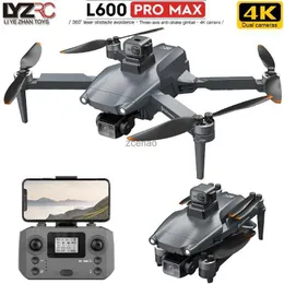 Dronlar Yeni Lyzrc L600 Pro Max Drone 4K Profesyonel HD Çift Kamera 3 Eksenli Gimbal GPS 5G WiFi 360 Engel Kaçınma RC Quadcopter Oyuncakları