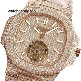 Luxury Diamond Watch Designer Men's watch 40mm thickness 11mm upper chain tourbillon movement Schroever diamond dial sapphire double crystal