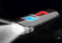 دراجة الضوء الأمامي USB قرن السرعة متر شحن الدراجة الدراجة ضوء يدوي المصباح المقود ركوب الدراجات LED LED ملحقات الدراجة 202279867