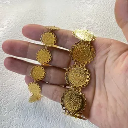 Link bransoletki księżyc biżuteria złota kolorowe monety bransoletka dla pieniędzy moneta unisex arabska Bliski Wschodnia Bolega