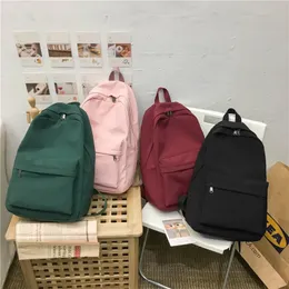 High Quality Women Backpack Solid Color Shoulder Bag Fashion School Bag For Teenage Girl Children Female 240112