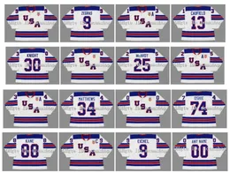 9 Trevor Zegras Team USA Hockey Jersey 13 COLE CAUFIELD 34 Auston Matthews CHARLIE McAVOY 9 JACK EICHEL 88 Patrick Kane 30 Spencer5473939