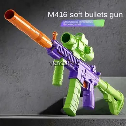 Sand Play Water Fun Gravity-assembled Carrot Gun M416 Toy Gun Continuous-fire Shell-ejectable Children's Soft Bullet Gun Fake Gunvaiduryb