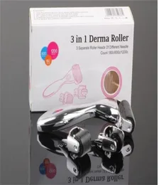 Kit 3 em 1 Derma Roller para corpo e rosto e olhos Micro Needle Roller 180 600 1200 Needles Skin DermaRoller5795721