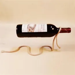 창조적 인 일시 중단 로프 와인 랙 뱀 뱀 뱀 병 홀더 바 캐비닛 디스플레이 스탠드 선물 선물 테이블 장식 240111