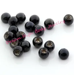 Black Ball Round Bead Screw Steel DIY Navel Nose Body Piercing Jewelry Cool Lip stud Barbell Eyebrw Ring 16G 14G ball accessory6259140