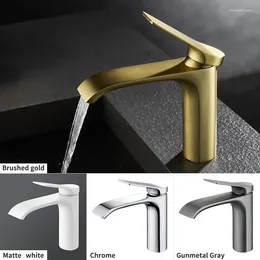 Bathroom Sink Faucets Faucet &Cold Mixer Water Tap Single Lever Brass Waterfall