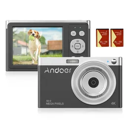 Tillbehör Andoer 4K Digital Camera Video Camcorder 50MP 2,88 "IPS -skärm AF 16X ZOOM SMILE CAPTION Flash 2*Batterier Bär väska för barn