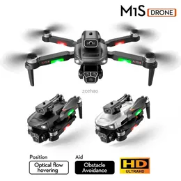 Dronlar Yeni M1S Mini Drone 4K Profesinal Üç Kamera Geniş Açılı Optik Akış Lokalizasyonu Dört yönlü Engeli Kaçınma RC Quadcopter