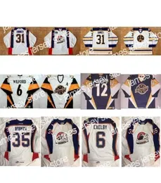 College Hockey nosi thr męskie damskie dzieci 2017 Dostosuj Echl Norfolk Admirals 6 Marty Wilford 12 Lasse Kukkonen 6 Exelby STITCHED4362508