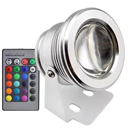 Impermeabile IP68 12V 85240V 10W Luce esterna LED Paesaggio Fontana Piscina Lampada Luci subacquee con telecomando IR 24 tasti2391519