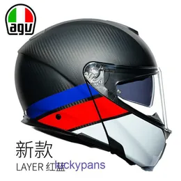 Motorcycle Italian Carbon Spring Helmet AGV Fiber E05 Open Face Double Lens Full Running 3 X2NU