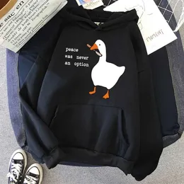 Fred var aldrig ett alternativ gåstryck kvinnor kläder mode crewneck hoody kreativitet o-hals huva gata ficka kvinnors huvtröjor