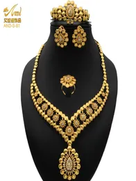 Etiopia Dubai 24K Gold Kolor Zestawy biżuterii dla kobiet luksusowe kolczyki naszyjniki