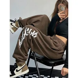 MEXZT Streetwear Pantaloni sportivi da donna Y2K Moda Lettera Stampa Jogging Pantaloni larghi per lo sport Harajuku Hip Hop Pantaloni casual oversize 240112