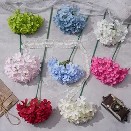 五角形の花びらアジサイ単一枝分泌硬化症韓国の結婚式ホールフラワーウォールフラワーアレンジロードウェルカム装飾偽の花xD