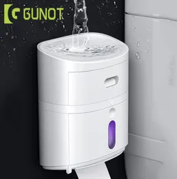 Gunot UV Sterilization toalettpappershållare bärbar hygienisk pappersdispenser badrum lagringslåda hem badrumstillbehör T200424640823