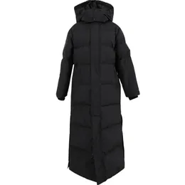 Parka Coat Maxi Long Winter Jacket Kvinnor Huva Big Size Female Lady Windbreaker Overcoat Outwear Clothing Quilted 240112