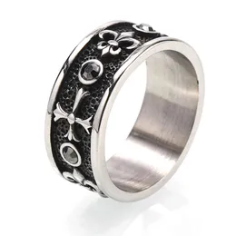 Band Rings Designer CH Cross Chromes Brand Ring for Men Unisex Retro Trendy Black Diamond Men's Fashion High-end Heart Jewelry Classic Rings Lover Gifts New 2024 Z33X