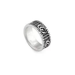 Modedesigner pojke älskar ring spöken orm brev lyx dubbel g silver pläterade par ringar kvinnor designer smycken gåvor