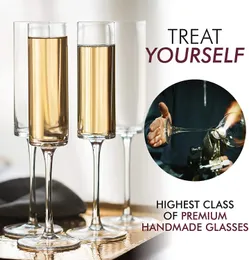 Flute da champagne con stelo acrilico Bicchieri da champagne in plastica infrangibile Bicchieri da cocktail usa e getta in cristallo riutilizzabili per tostatura del vino per feste, matrimoni, compleanni