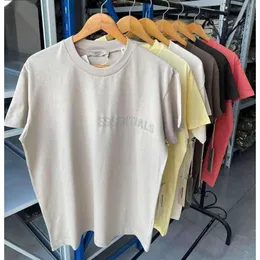 Рубашка ess, мужская и женская модная футболка, футболки High Street, бренд Ess, восьмой сезон, флокированная футболка с надписью, короткая рубашка Essentialsss 646