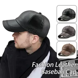 Минималистская мужская бейсболка, повседневная шляпа из искусственной кожи, весна-зима, теплая бархатная осень, хип-хоп, уличная 240111
