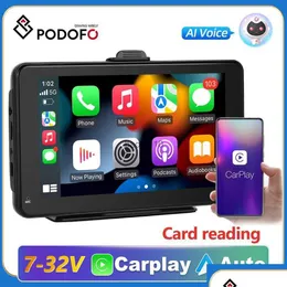 Dome-Kameras S Podofo 7 Autoradio Wireless Carplay Android Mtimedia Video Player Touch Sn Monitor Tablet Smart TV L230619 Drop Deliv Dh71D