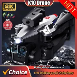 Dronlar Yeni K10max Mini Drone 4K Profesinal Üç Kamera Geniş Açılı Optik Akış Lokalizasyonu Dört yönlü engelden kaçınma RC Quadcopter