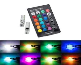 12v 6SMD T10 RGB 16colors controller silica gel clearance lights auto led bulb lamp light for car5162424