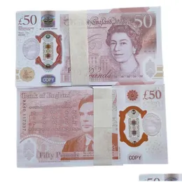 Novel Games Novelty Games Pench Money Copy Banknote Party Fake Toys UK Pounds GBP British10 20 50 Eur Commemorative Ticket Faux Bille Dhxqh