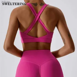 Roupa de yoga roupa de yoga confortável roupa interior esportiva feminina sexy yoga colete ginásio push up à prova de choque de alta intensidade pilates correndo roupas de fitness feminino yq240115