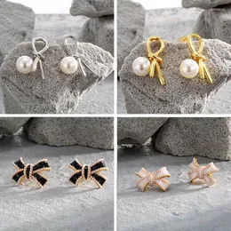 Stud Earrings Exquisite Butterfly-shaped Golden Yellow Pearl Knotted An Elegant And Noble Holiday Gift For Women