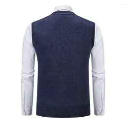 Canotte da uomo Gilet da lavoro da uomo Elegante lavorato a maglia caldo colorato con stampa a rombi Tasche con scollo a V per l'autunno inverno