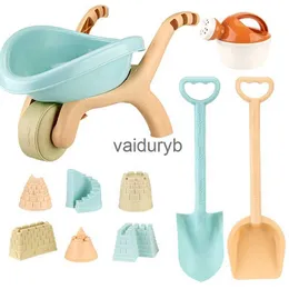 Sand Play Water Fun Kids Trolley Beach Toys Spela Sand Water Game Sandbox Molds Castle Spade Watering Summer Outdoor Playa Tools Sandleksaker för Babyvaiduryb