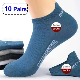 10 paia di calzini da uomo di alta qualità in cotone traspirante maglia sportiva casual atletica estate taglio sottile corto Sokken EU3545 240112