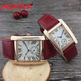 Rose Gold Men Watch Gentalmen Luxury Roman Watches Women Fashion Na ręce na rękę Kwadratowe dial Kobieta Montre Montre Male Clock2093