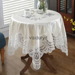 테이블 천장 테이블 천 화이트 골드 벨벳 레트로 두꺼운 홈 식탁보 테이블 주식 식탁 테이블 커버 유럽 고급 자수 Lacevaiduryd
