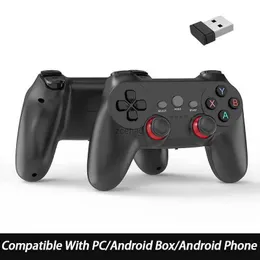 게임 컨트롤러 조이스틱 2 PCS 무선 게임 패드 2.4G PC Android TV Box 게임 박스를위한 USB 게임 조이스틱 No Lag Game Controller USB 게임 조이스틱 Double Wireless Gamepads