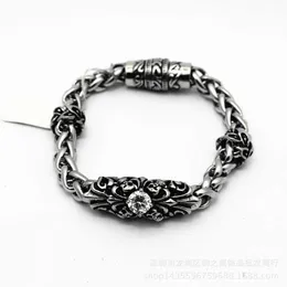 Designer CH Bracciale per uomo Cromi Prepotente Acciaio al titanio Diamante femminile intarsiato Testa di fantasma Cuore magnetico Braccialetti a catena di gioielli Bracciale classico 9OCH