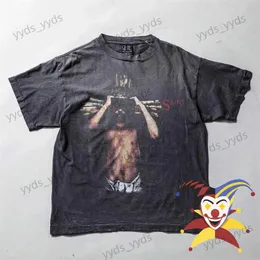 T-shirty męskie Vintage Saint Michael T Shirt Mężczyźni Kobiety 1 1 Wysokiej jakości umyte koszulka T240112