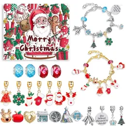 Link pulseiras natal advento calendário frisado pulseira papai noel meias diy neve meninas coleção presente