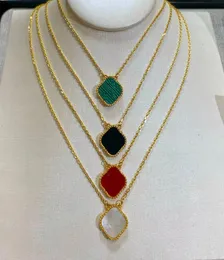 Colliers à la mode avec pendentif en Agate de fleurs, chaîne à maillons en or réglable, unisexe, 4 couleurs, 5342841