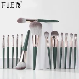 Brushes Fjer 14st Professional Makeup Brush Set Advanced Plant Fiber Foundation Loose Powder Blush Eye Shadow Brush Kit